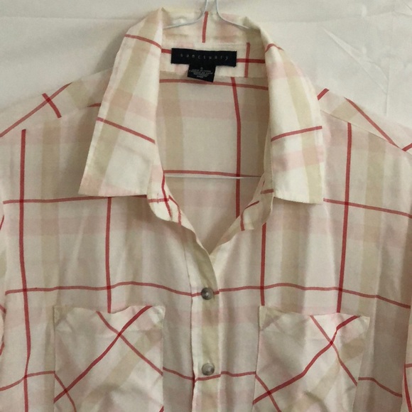 Sanctuary Plaid Boyfriend Sheer Shirt - Picture 3 of 7